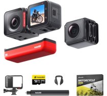 Insta360 ONE RS Twin Edition motociklu komplekts - ūdensizturīga 4K60 kadru sekundē uzņemšanas kamera un 5,7K 360° kamera ar maināmiem objektīviem, stabilizāciju, 48 MP fotoattēliem, aktīvu HDR, AI rediģēšanu