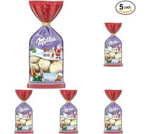 Milka Ziemassvētku konfekšu konfektes baltas 1 x 100 g I Ziemassvētku šokolādes vienreizējs iepakojums I Adventes kalendāra baltā šokolāde I Saldumi Ziemassvētkiem no 100% Alpu piena šokolādes (5 gab. iepakojumā)