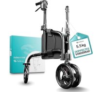 Helavo Rollator 3 riteņi tikai 5,5 kg - iekštelpu rullītis šaurs mājām, viegli salokāms, alumīnija mājas rullītis ar dubultiem priekšējiem riteņiem