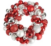 com-four® Durvju vainags Ziemassvētkiem - Adventes vainags ar dažādām Ziemassvētku balviņām skaistās krāsās - skaists, mirdzošs Ziemassvētku rotājums - galda vainags
