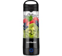 Nutribullet portatīvais mikseris, 475 ml BPA nesaturoša Tritana krūze, mini blenderis ar 4 nerūsējošā tērauda asmeni, daudzfunkcionāls mikseris, USB-C lādētājs, 15+ maisīšanas procesi, NBP003B, melns