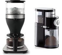 Philips filtrēšanas kafijas automāts - 1,25 l ietilpība, līdz 15 tasītēm, vārīšanas un pagatavošanas funkcija, melns/sudraba (HD5416/60) & Rommelsbacher EKM 200 kafijas dzirnaviņas, 250 g kafijas pupiņu konteinera ietilpība, 110 W, melns