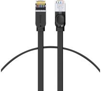 RJ45 plakans ātrgaitas Ethernet CAT6 tīkla kabelis 1m - melns