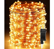 LED pasaku gaismas āra Ziemassvētki 200 m 2000 LED gaismas vara stieples apgaismojums iekštelpu rotājumi Ūdensizturīgs ar 8 režīmiem istabai, Ziemassvētkiem, kokiem, dārzam, pusei, kāzām, kāzām, svētku rotājumiem, silts