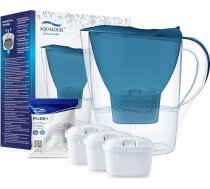 Aqualogis ūdens filtrs gaiši pelēks, ieskaitot filtra kārtridžu - mūsdienīga dizaina filtrs, kas samazina kaļķakmens, hlora un garšu traucējošu vielu daudzumu (zils + 3 Pure+)