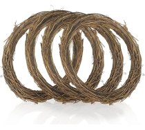 25cm Ziemassvētku rotangpalmas vainagu dekorēšana Vīna zaru vainags DIY dārza dārza mājas kāzu ballītes dekorēšanai Sienas durvju priekšējo durvju iekārtošanai 4 Pack
