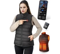 POSUGEAR Apsildāma jaka sievietēm ar 12 V x 1,5 A barošanas bloku, apsildāma sildīšanas jaka sievietēm ar Bluetooth, ziemas jaka brīvdabas, ceļojumiem, sportam un atpūtai