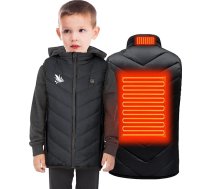 KODMNSW Siltā veste Bērnu siltā veste USB elektriskā siltuma veste ar 3 regulējamu temperatūru Stepēta veste Ūdens aizsardzība (bez barošanas bankas) Ziemas āra siltā jaka