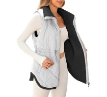 Sieviešu garas ziemas atlokā flīsa veste Plain flīsa stepēts veste Warm izklāta Long Vest āra ziemas veste bez piedurknēm Ziemas jaka Sieviešu vestes plīša veste ar aukliņu un kabatām