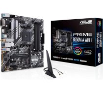 ASUS Prime B550M-A WiFi II Gaming pamatplate Socket Ryzen AM4 (AMD B550, mATX, PCIe 4.0, WiFi6, Dual M.2, SATA 6 Gbit/s, Aura Sync)