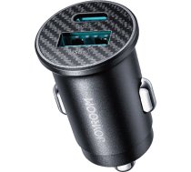 Mini 15W USB-A USB-C auto lādētājs - melns