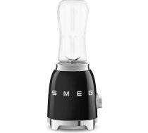 Smeg, personīgais blenderis PBF01BLEU 2 ātrumi Nerūsējošā tērauda dubultais nazis 2 x 600 ml pudeles Komplektā neslīdošs pamats Integrēts kabeļa uztvērējs 300 W melns