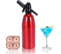 Soda Sifons Pārnēsājamais dzirkstošā ūdens sildītājs, dzirkstošā ūdens pagatavošanas mašīna, mājas svaigas sodas pagatavošanas ierīce, 1 l gāzētā ūdens dozators mājas gāzētajam dzērienam, sodas ūdens pagatavošanas ierīce, nav i