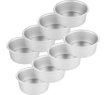 4 collu kūku veidņu komplekts ar 8 apaļām kārtu kūku veidnēm, mini cepšanas paplātes kūku veidnes dzimšanas dienai, kāzām, Ziemassvētkiem, viengabala dizains, droši mazgājamas trauku mazgājamā mašīnā