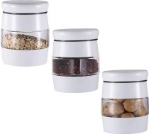 Royal Cuisine 3 gab. saliekamo tējas kafijas un cukura trauku komplekts Stikla pārtikas uzglabāšanas trauki ar vākiem Gaisa necaurlaidīgi tējas cukura un kafijas trauku komplekti Cukura tējas un kafijas trauku komplekts (balts)
