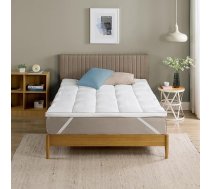 Zinus Bambusa matrača pārvalks 140 x 200 cm - stepēts, 5 cm biezs, piemērots matrača pārvalkam - mazgājams veļas mašīnā un hipoalerģisks, balts