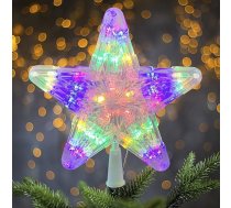 Ziemassvētku eglīte Topper Zvaigzne Krāsains Ziemassvētku eglītes rotājums Zvaigzne Dzirkstošā Ziemassvētku eglīte Zvaigzne ar 30 LED lampiņām Ziemassvētku rotājums Zvaigzne Ziemassvētku rotājumi mājas Ziemassvētku rotājumiem