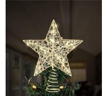 Toyvian Ziemassvētku eglīte Topper zvaigzne, Ziemassvētku rotājumi Izgaismota stiepļu eglītes zvaigzne Ziemassvētku eglītes rotājumam