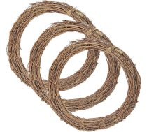 JZK 3 x vīnogulāju vainags 25 cm liels zaru vainags dekorēšanai, dabīgs vīna vainags amatniecībai, Helovīna vainaga pamatne, priekšējo durvju Ziemassvētku vainags, vītolu vainaga rāmis