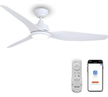 Ovlaim klusais griestu ventilators ar apgaismojumu un tālvadības pulti, viedie griestu ventilatori Ziemas darbība ar līdzstrāvas motoru, saderīgs ar Alexa/Google Home, 142 cm