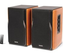 EDIFIER Studio R1380T 2.0 plauktu skaļruņu sistēma (42 W), MDF koka korpusā, divi LINE IN savienojumi, infrasarkanā tālvadības pults un sānu regulatori basiem, augstumiem un skaļumam