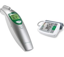 medisana FTN digitālais 6-in-1 termometrs uz pieres zīdaiņiem, bērniem un pieaugušajiem, ar vizuālu drudža signālu, atmiņas funkciju un BU 510 asinsspiediena monitoru augšdelma augšdelmā, balts, viens izmērs