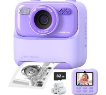 Instant Camera Bērnu fotoaparāts, 2,4 collu 1080P HD bērnu digitālais fotoaparāts ar 32G karti un drukāšanas papīru, zēnu un meiteņu Ziemassvētku dzimšanas dienas dāvanu rotaļlieta 3 4 5 6 7 8 9 10 11 12 gadiem