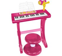 Bontempi MiniKeyFun rotaļu klaviatūras cepure 37 taustiņi mazajiem mūziķiem ar mikrofonu, tabureti un mūzikas statīvu, zilā un sarkanā krāsā, 59,9 x 42,9 x 11,9 cm