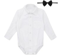 MSemis Baby kristību apģērbs - Baby Boys Romper īsām piedurknēm / garām piedurknēm vispārējo Smoking uzvalks kokvilnas krekls ar Bowknot Ziemassvētku / kristību Romper