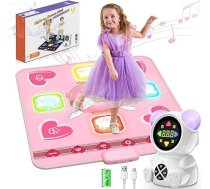 Acelufly bērnu deju paklājs, uzlādējams gaismas deju paklājs ar Bluetooth, 5 spēļu režīmi un LED gaismas, Ziemassvētku dzimšanas dienas bērnu rotaļlieta dāvana meitenēm no 3-12 gadiem (rozā)