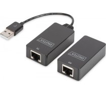Pagarinātājs/ekstenders usb 1.1 pa vītā pāra kat.5e/6 utp/sfp līdz 45m, melns, 20cm