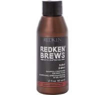 Redken Brews Šampūns, kondicionieris un ķermeņa mazgāšanas līdzeklis "3 vienā" visiem ādas un matu tipiem, 50 ml