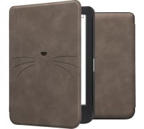 kwmobile Korpuss saderīgs ar Kobo Clara BW/Clara Colour/Tolino Shine (5) / Shine Color Case - Mākslīgās ādas pārvalks - Cat MIAU Grey