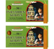 OLShop AG Knox Piramīdas sveces dabīgas, 2 gab. (2 x 50 gab.) Izmērs: Aptuveni 14 x 70 mm Ziemassvētku sveces.
