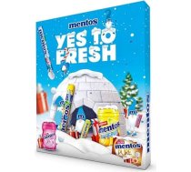 Mentos Adventes kalendārs 2024, 24 durvis ar dažādu šķirņu košļājamās konfektes un košļājamās gumijas maisījumu, 1 x 444 g