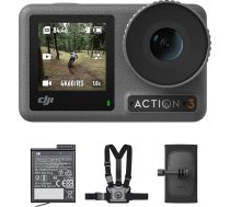 DJI Osmo Action 3 Outdoor Combo - 4K/120 kadru/s uzņemšanas kamera ar krūšu un mugursomas turētāju pārgājieniem un riteņbraukšanai, īpaši plašs skata lauks, HorizonSteady, izturīga pret aukstumu un 320 min darbības laiks ar 2