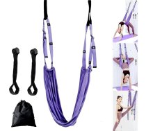 WAVATA Aerial Yoga Hammock, jogas šūpoles, trapecveida šūpoļu komplekts, jogas šūpoles neilona antigravitācijas šūpoles Sling Sling Inversija jogai, baletam, pilatesam, vingrošanai, elastības apmācībai (violeta)