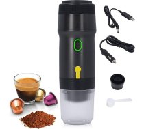 ciciglow pārnēsājams espresso aparāts, 3-in-1 20 bāru USB automašīnas lādētāja kapsulu kafijas automāts, bezvadu sildīšana maltai kafijai, NES kapsulām, DG kapsulām