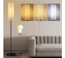 Hzitcigm Dzīvojamās istabas stāvlampa, LED stāvlampa ar 3 krāsu temperatūrām, 12 W E27 stāvlampa, moderna lasīšanas lampa ar lina abažūru un kājas slēdzi, retro LED stāvlampa guļamistabai, 175 cm