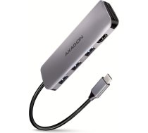 Axagon Hmc-hcr3a multiport hub 3x usb-a + hdmi + sd/microsd, usb-c 3.2 gen1, 20cm usb-c kabelis