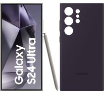 Samsung Galaxy S24 Ultra AI viedtālrunis, 12GB RAM/512GB atmiņa, titāna violets, silikona korpuss tumši violets