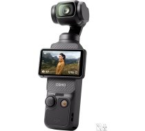 DJI Osmo Pocket 3 videoreportāžas kamera ar 1 collas CMOS un 4K/120 kadru/s video, 3 asu stabilizācija, ātra fokusēšana, sejas/objekta izsekošana, neliela videokamera fotografēšanai