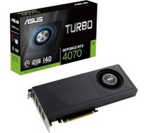 ASUS Turbo GeForce RTX 4070 12GB GDDR6X spēļu grafiskā karte (Nvidia GeForce RTX4070 DLSS 3, PCIe 4.0, 1x HDMI 2.1a, 3x DisplayPort 1.4a, TURBO-RTX4070-12G)