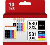 NewLift PGI 580XXL CLI 581XXL printeru kasetnes saderīgas ar Canon printeru kasetnēm 580 581 Canon TR8550 printeru kasetnes Canon Pixma TS705a TS6350a TS8350 TS9550 TS705 (PGBK/C/M/Y/BK,