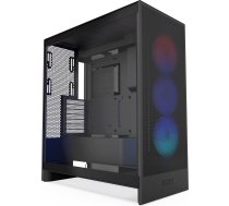 NZXT H7 Flow RGB | Mid-Tower ATX gaisa plūsmas korpuss ar RGB ventilatoriem | Atbalsta apakšējos ventilatorus tiešai GPU dzesēšanai | 360 mm RGB viena rāmja ventilators | Black