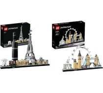 LEGO 21044 Arhitektūra Parīzes modeļu komplekts ar Eifeļa torņa un Luvras modeli, Skyline Collection, mājas un istabas dekorēšanai, dāvanu idejas kolekcionāriem un arhitektūrai 21034 - Londonas panorāmas kolekcijas komplekts