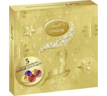 Lindt šokolādes LINDOR Mini Adventes kalendārs 2024, 109 g, 24 LINDOR bumbiņas ar maigu kūstošu pildījumu, šokolāde Ziemassvētku sezonam, šokolādes dāvana, šokolādes dāvana