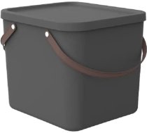 Rotho Albula uzglabāšanas kaste 40 L ar vāku, plastmasas (PP pārstrādāts), antracīts, 40 L (40.0 x 40.0 x 34.0 cm), nav piemērots