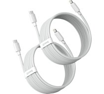 2x Simple Wisdom iPhone Lightning - USB-C 20W kabelis 1,5 m - balts