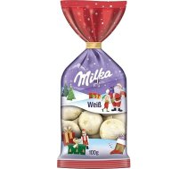 Milka Christmas Baubles White 1 x 100 g I Ziemassvētku šokolādes vienpakete I Adventes kalendāra baltā šokolāde I Saldumi Ziemassvētkiem Izgatavots no 100% Alpu piena šokolādes